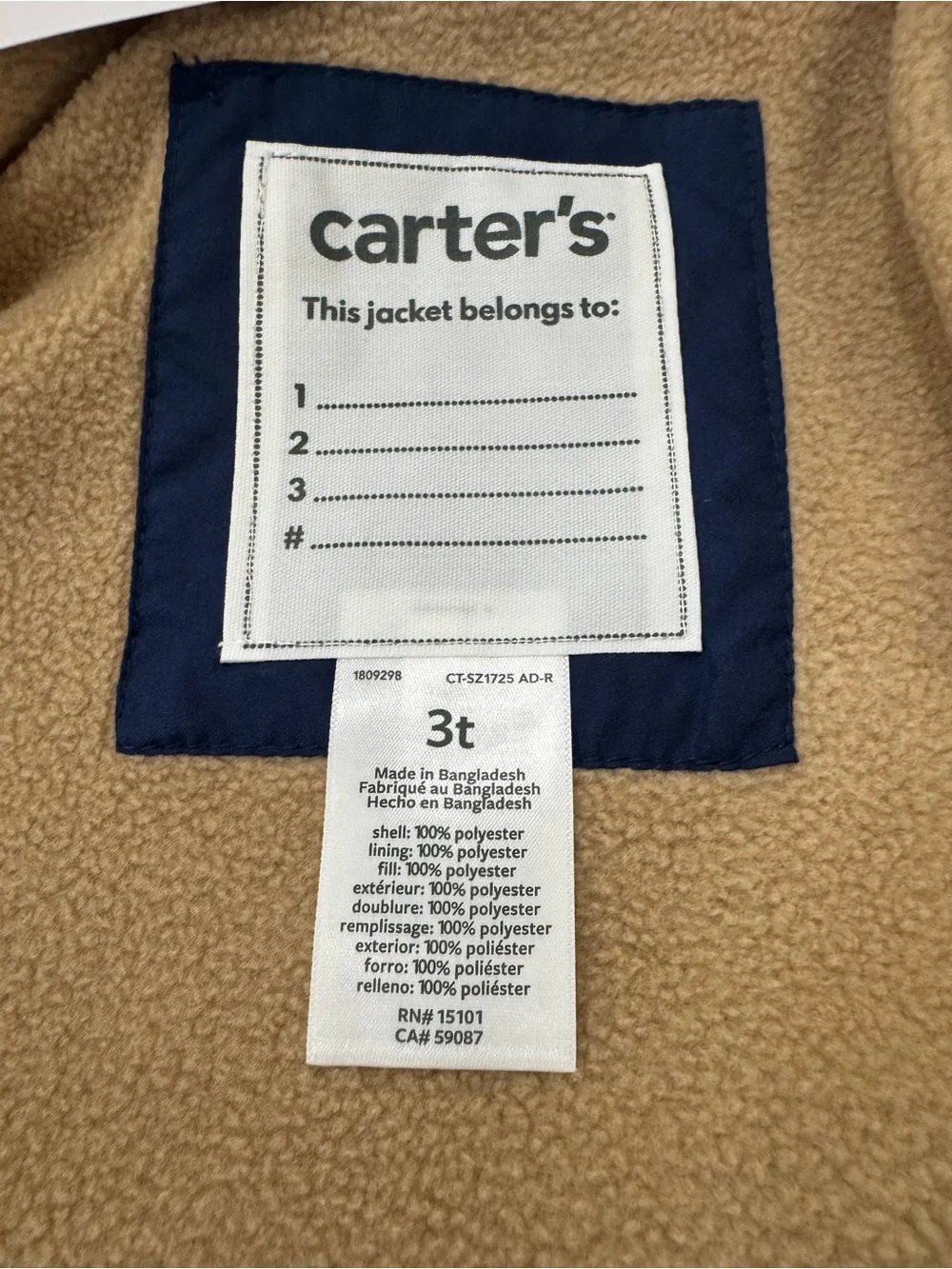 NWT Carters Toddler Boy 3T Lightweight Hooded Jacket Colorblock Green Navy Coat